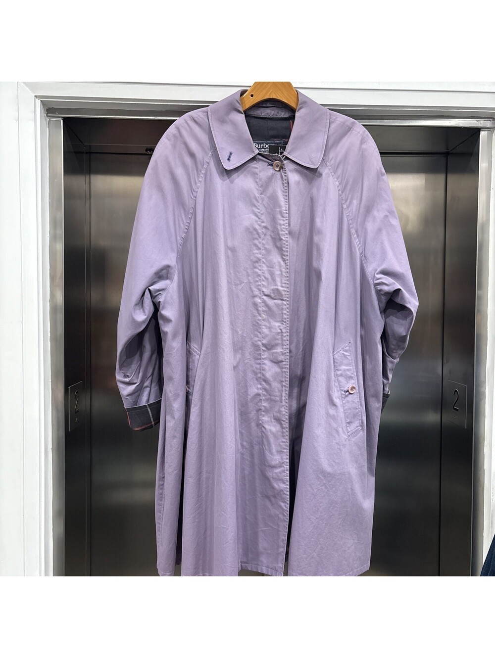 Vintage Woman’s “Made In England”Purple Burberry Trench coat